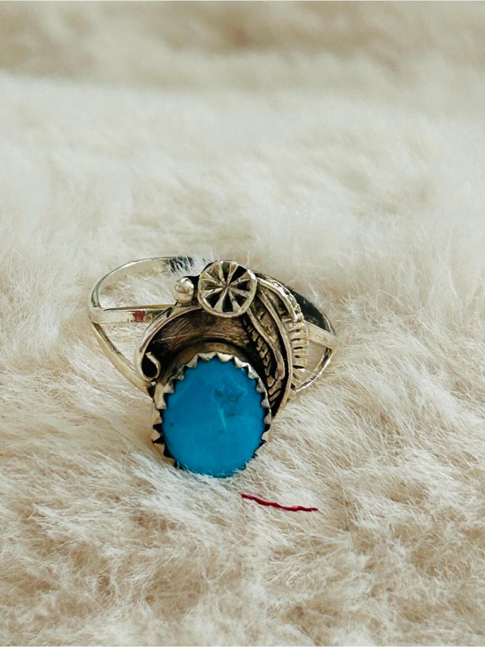 Sterling Silver Turquoise Stone Women's Ring